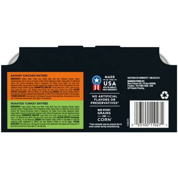 Sheba Wet Cat Food for Adult Cat Pate Variety Pack, Savory Chicken and Roasted Turkey Entrees, 2.6 oz. PERFECT PORTIONS Twin Pack Trays - Image 4