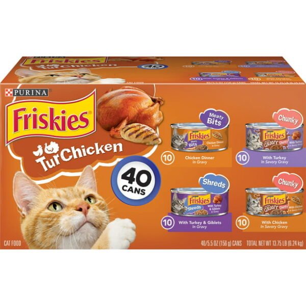 Purina Friskies Turchicken Wet Cat Food Variety Pack, 5.5 oz Cans (40 Pack) - Image 4