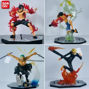 New One Piece Anime Figure Fire Fist Luffy Ace Sanji Battle