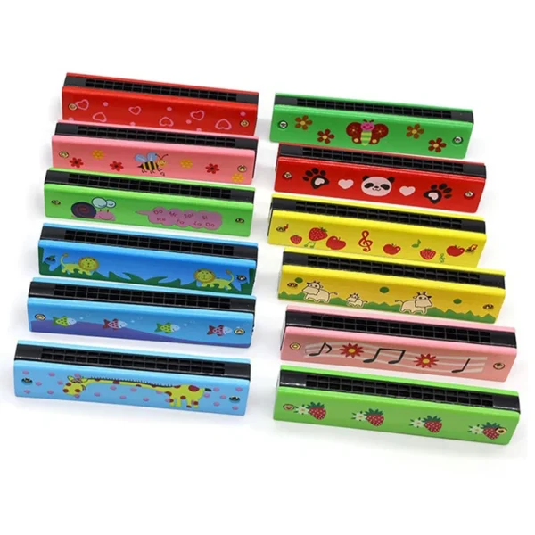 Children Wooden Harmonica Musical Instrument Toys - Image 2